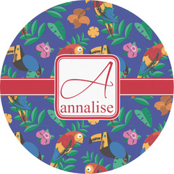 Parrots & Toucans Multipurpose Round Labels - Custom Sized (Personalized)