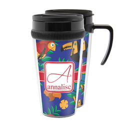 Parrots & Toucans Acrylic Travel Mug (Personalized)