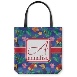 Parrots & Toucans Canvas Tote Bag - Small - 13"x13" (Personalized)