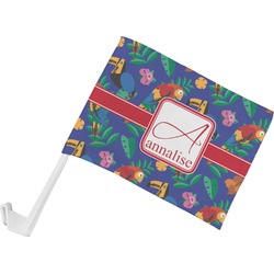 Parrots & Toucans Car Flag - Small w/ Name and Initial