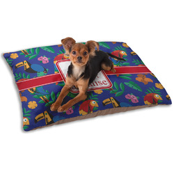 Parrots & Toucans Dog Bed - Small w/ Name and Initial