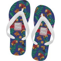 Parrots & Toucans Flip Flops - XSmall (Personalized)