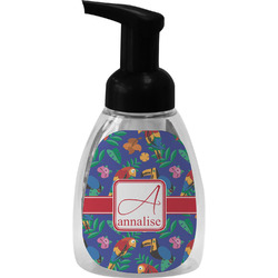 Parrots & Toucans Foam Soap Bottle - Black (Personalized)