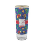 Parrots & Toucans 2 oz Shot Glass - Glass with Gold Rim (Personalized)