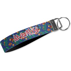 Parrots & Toucans Wristlet Webbing Keychain Fob (Personalized)