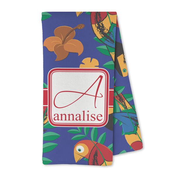 Custom Parrots & Toucans Kitchen Towel - Microfiber (Personalized)