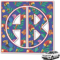 Parrots & Toucans Monogram Car Decal (Personalized)