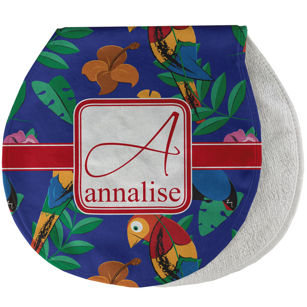 Custom Parrots & Toucans Burp Pad - Velour w/ Name and Initial