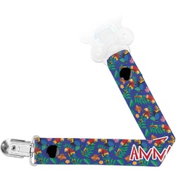 Parrots & Toucans Pacifier Clip (Personalized)