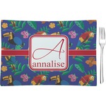 Parrots & Toucans Rectangular Glass Appetizer / Dessert Plate - Single or Set (Personalized)