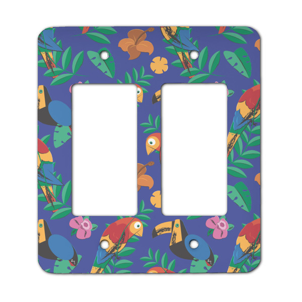 Custom Parrots & Toucans Rocker Style Light Switch Cover - Two Switch