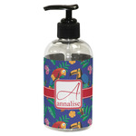 Parrots & Toucans Plastic Soap / Lotion Dispenser (8 oz - Small - Black) (Personalized)