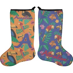 Parrots & Toucans Holiday Stocking - Double-Sided - Neoprene (Personalized)