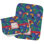 Parrots & Toucans Burp Cloths - Fleece - Set of 2 w/ Name and Initial