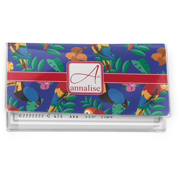 Custom Parrots & Toucans Vinyl Checkbook Cover (Personalized)