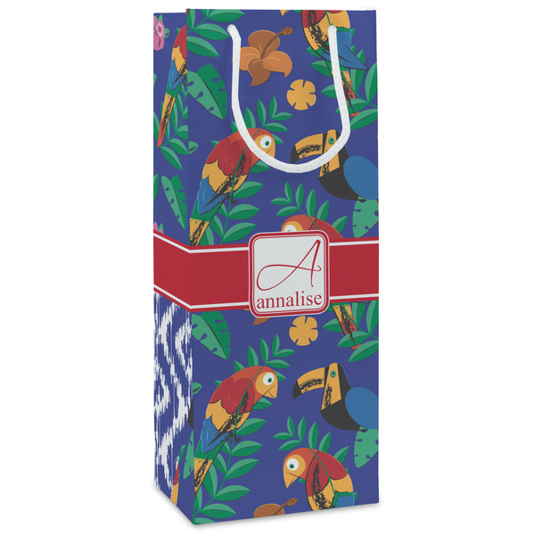 Custom Parrots & Toucans Wine Gift Bags - Matte (Personalized)