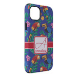 Parrots & Toucans iPhone Case - Rubber Lined - iPhone 14 Plus (Personalized)