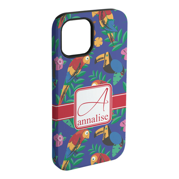 Custom Parrots & Toucans iPhone Case - Rubber Lined - iPhone 15 Plus (Personalized)