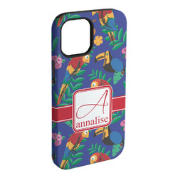 Parrots & Toucans iPhone Case - Rubber Lined - iPhone 15 Pro Max (Personalized)