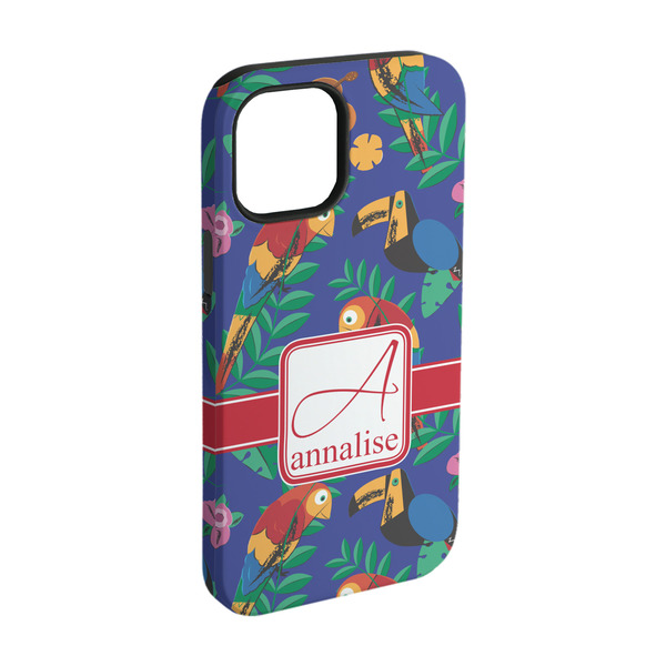 Custom Parrots & Toucans iPhone Case - Rubber Lined - iPhone 15 Pro (Personalized)