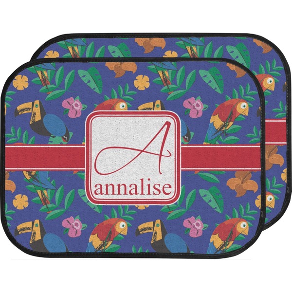 Custom Parrots & Toucans Car Floor Mats (Back Seat) (Personalized)