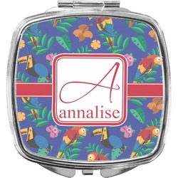 Parrots & Toucans Compact Makeup Mirror (Personalized)