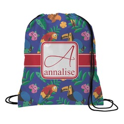 Parrots & Toucans Drawstring Backpack - Medium (Personalized)