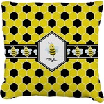 Honeycomb Faux-Linen Throw Pillow 18" (Personalized)