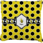 Honeycomb Faux-Linen Throw Pillow 20" (Personalized)