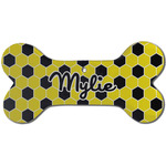 Honeycomb Ceramic Dog Ornament - Front w/ Name or Text