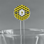 Honeycomb 7" Round Plastic Stir Sticks - Clear (Personalized)