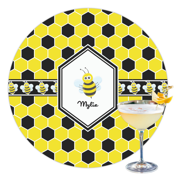 Custom Honeycomb Printed Drink Topper - 3.5" (Personalized)