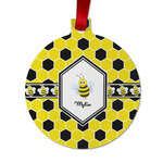 Honeycomb Metal Ball Ornament - Double Sided w/ Name or Text