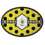 Honeycomb Iron On Oval Patch w/ Name or Text