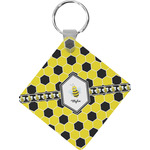 Honeycomb Diamond Plastic Keychain w/ Name or Text