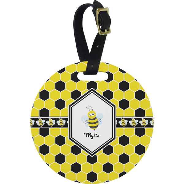 Custom Honeycomb Plastic Luggage Tag - Round (Personalized)