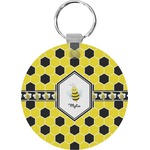 Honeycomb Round Plastic Keychain (Personalized)