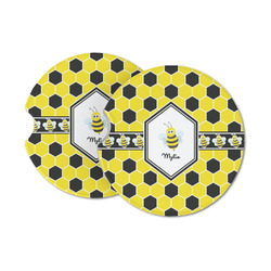 Honeycomb Sandstone Car Coasters - Set of 2 (Personalized)