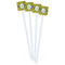 Honeycomb White Plastic Stir Stick - Double Sided - Square - Front