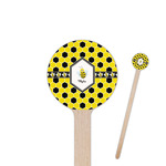 Honeycomb 6" Round Wooden Stir Sticks - Double Sided (Personalized)