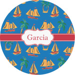 Boats & Palm Trees Multipurpose Round Labels - 1" (Personalized)