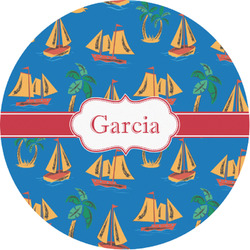 Boats & Palm Trees Multipurpose Round Labels - 1" (Personalized)