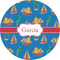 Boats & Palm Trees 1" Multipurpose Round Labels - Single Sticker