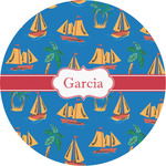 Boats & Palm Trees Multipurpose Round Labels - 2" (Personalized)