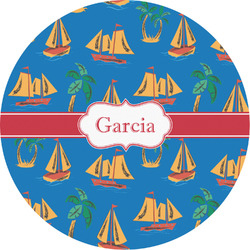 Boats & Palm Trees Multipurpose Round Labels - 2" (Personalized)