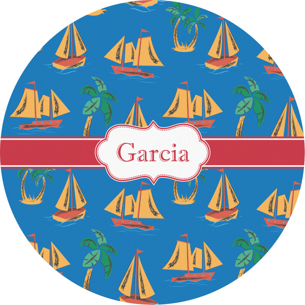 Custom Boats & Palm Trees Multipurpose Round Labels - 2" (Personalized)