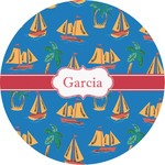 Boats & Palm Trees Multipurpose Round Labels - 3" (Personalized)