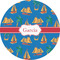 Boats & Palm Trees 5" Multipurpose Round Label - Single Sticker