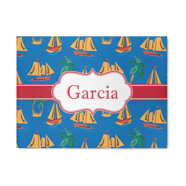 Custom Boats & Palm Trees 5' x 7' Indoor Area Rug (Personalized)