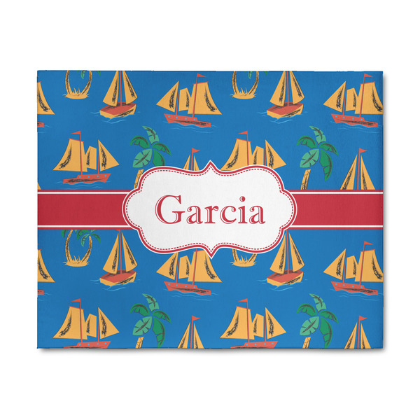 Custom Boats & Palm Trees 8' x 10' Patio Rug (Personalized)